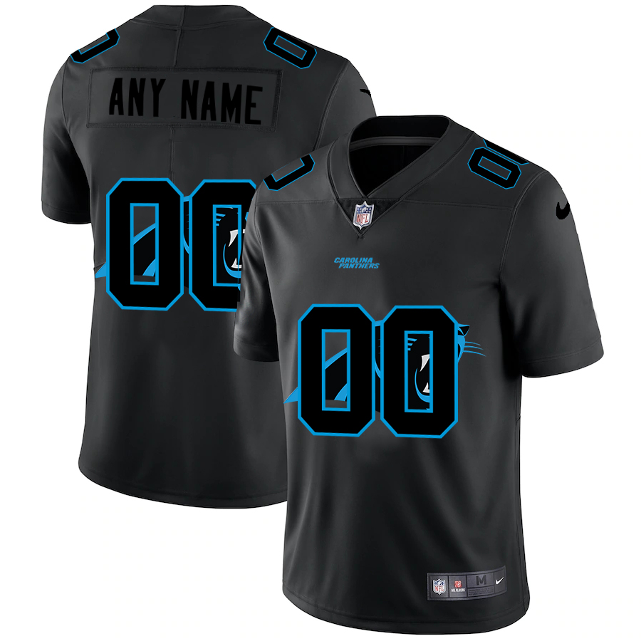 Wholesale Carolina Panthers Custom Men Nike Team Logo Dual Overlap Limited NFL Jersey Black
